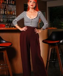 What's New, Pussycat? Tura Top In Striped Stretch Knit | Deadly Dames