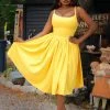 Final Sale - Jenny Dress In Yellow Crepe | Pinup Couture