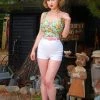 Allison 60's Bad Girl Hot Pants In White Stretch Bengaline | Traci Lords For Couture For Every Body