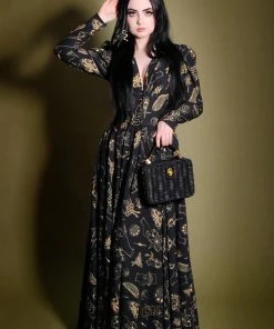 LBHM Clarice 40s Coat Dress In Stregheria Print | Laura Byrnes & Hope Johnstun 15 LBHM Clarice 40s Coat Dress In Stregheria Print | Laura Byrnes & Hope Johnstun