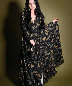 LBHM Clarice 40s Coat Dress In Stregheria Print | Laura Byrnes & Hope Johnstun 14 LBHM Clarice 40s Coat Dress In Stregheria Print | Laura Byrnes & Hope Johnstun