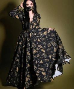 LBHM Clarice 40s Coat Dress In Stregheria Print | Laura Byrnes & Hope Johnstun 12 LBHM Clarice 40s Coat Dress In Stregheria Print | Laura Byrnes & Hope Johnstun