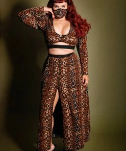 Pinup Girl Clothing What's New, Pussycat? Social Distancing Fabric Face Mask 4 Pack - Style #8 - Leopard