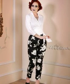 Final Sale - Long Sleeve Wrap Top In White Cotton Sateen | Couture For Every Body