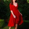 Laura Byrnes Design What's New, Pussycat? Monica Swing Dress In Cranberry Velvet | Laura Byrnes