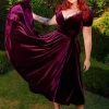 Shop All In-Stock Items By Size Final Sale - Lilith Swing Dress In Eggplant Velvet | Laura Byrnes Design