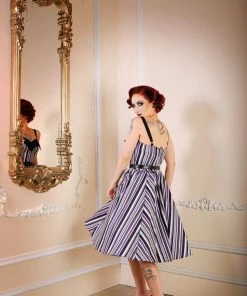 Shop All In-Stock Items By Size Final Sale - Stephanie Swing Dress In Solstice Stripe | Pinup Couture