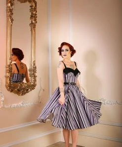 Shop All In-Stock Items By Size Final Sale - Stephanie Swing Dress In Solstice Stripe | Pinup Couture