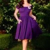 Peasant Dress In Purple Ponte | Pinup Couture What's New, Pussycat?