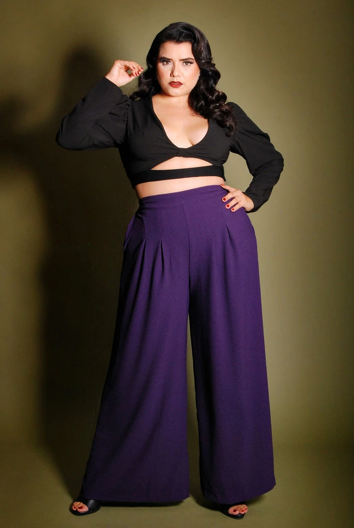 LB What's New, Pussycat? Luna 40's Vintage Crop Top In Solid Black Stretch Crepe | Laura Byrnes 4 LB What's New, Pussycat? Luna 40's Vintage Crop Top In Solid Black Stretch Crepe | Laura Byrnes