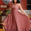 Pinup Couture Amalie Ballerina Daytime Maxi Gown In Mulberry Crepe | Laura Byrnes