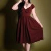 Final Sale - Natalie Dress In Garnet Crepe | Pinup Couture Shop All In-Stock Items By Size