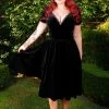 Lilith Swing Dress In Black Velvet | Laura Byrnes Design