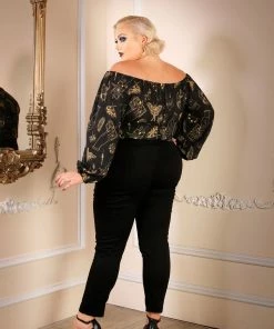 LBHM Shop All In-Stock Items By Size Final Sale - Sylvie Long Sleeve Peasant Top In Stregheria Crepe | Laura Byrnes & Hope Morrison