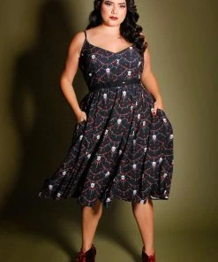 LBHM Shop All In-Stock Items By Size Final Sale - Amalie Ballerina Swing Dress In Skull Garland Lace Crepe | Laura Byrnes & Hope Johnstun