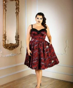 LBHM Final Sale - Stephanie Swing Dress In Burgundy Victorian Bats | Laura Byrnes & Hope Morrison 7 LBHM Final Sale - Stephanie Swing Dress In Burgundy Victorian Bats | Laura Byrnes & Hope Morrison