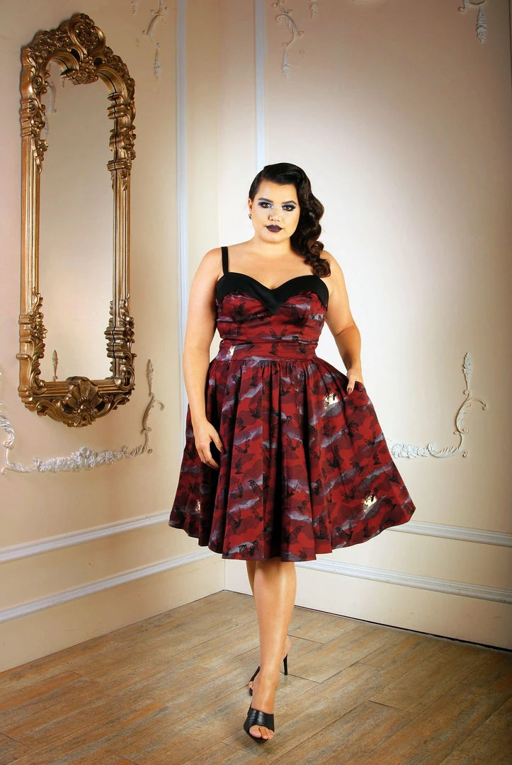 LBHM Final Sale - Stephanie Swing Dress In Burgundy Victorian Bats | Laura Byrnes & Hope Morrison 5 LBHM Final Sale - Stephanie Swing Dress In Burgundy Victorian Bats | Laura Byrnes & Hope Morrison
