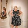 Pinupgirlclothing.com Final Sale - Heidi Vintage A-Line Dress In Black Widow Spiderweb Cotton Sateen | Pinup Couture