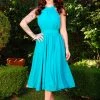 Pinupgirlclothing.com Final Sale - Maybelle Gathered Swing Dress In Solid Jade | Laura Byrnes