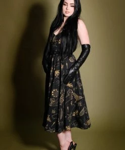 LBHM Final Sale - Amalie Ballerina Swing Dress In Stregheria Crepe | Laura Byrnes & Hope Johnstun