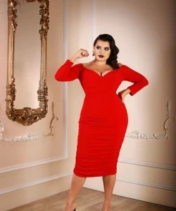 Laura Byrnes Design Laura Byrnes California Monica Wiggle Dress In Red 26 Laura Byrnes Design Laura Byrnes California Monica Wiggle Dress In Red