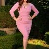 Monica Wiggle Dress In Mauve | Laura Byrnes Design