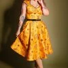LBHM Shop All In-Stock Items By Size Final Sale - Heidi Dress In Mustard Spanish Fans | Laura Byrnes & Hope Morrison