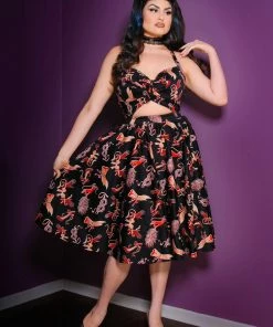 LBHM Final Sale - Renee Dress In Tie Me Up Fetish Print Cotton Sateen | Laura Byrnes & Hope Morrison Shop All In-Stock Items By Size