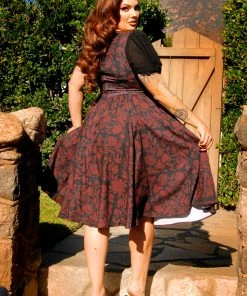 LBHM Final Sale - Amara Swing Dress In Red On Black Capri Floral | Laura Byrnes & Hope Johnstun Shop All In-Stock Items By Size