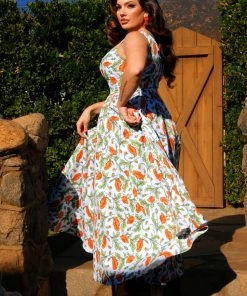 LBHM Tara Maxi Day Dress In California Poppies Crepe | Laura Byrnes & Hope Johnstun What's New, Pussycat?