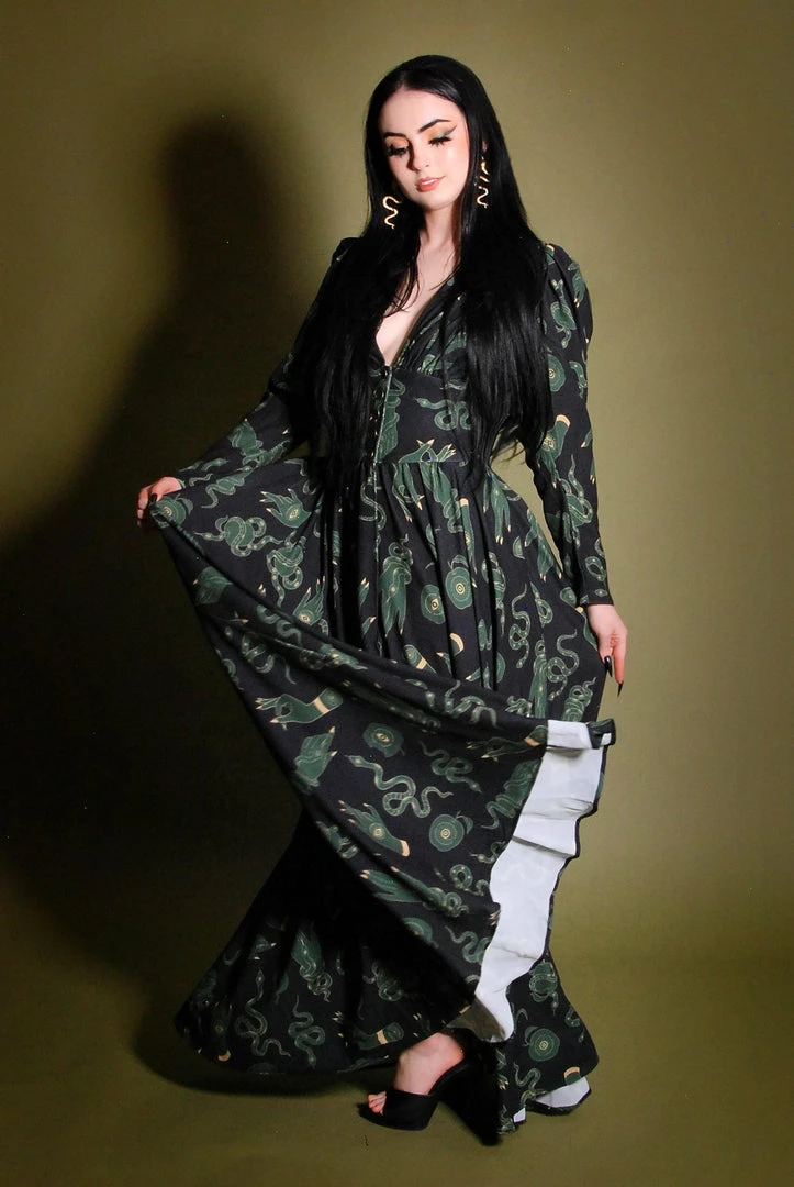 LBHM Clarice Coat Dress In Black Ground Garden Of Eden Crepe | Laura Byrnes & Hope Johnstun What's New, Pussycat? 7 LBHM Clarice Coat Dress In Black Ground Garden Of Eden Crepe | Laura Byrnes & Hope Johnstun What's New, Pussycat?