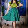 Shop All In-Stock Items By Size Final Sale - Doris Vintage Swing Skirt With Pockets In Emerald Green | Pinup Couture