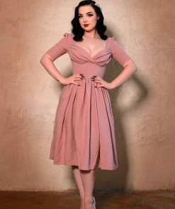 What's New, Pussycat? Paige Swing Dress In Rosewood Crepe | Pinup Couture