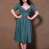 Paige Swing Dress In Hunter Green Twill | Pinup Couture What's New, Pussycat? 1 Paige Swing Dress In Hunter Green Twill | Pinup Couture What's New, Pussycat?