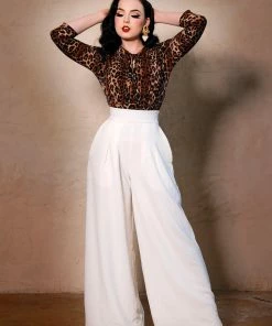 Malia Top In Leopard Jersey | Laura Byrnes Design