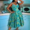 LBHM Final Sale - Nancy Dress In Teal Spanish Fans | Laura Byrnes & Hope Johnstun