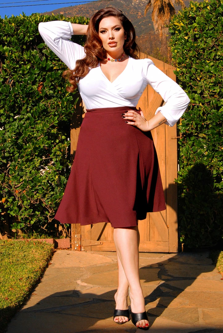 What's New, Pussycat? Viva 40s Tulip Skirt In Cabernet Crepe | Laura Byrnes Design 4 What's New, Pussycat? Viva 40s Tulip Skirt In Cabernet Crepe | Laura Byrnes Design