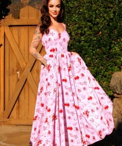 LBHM Amalie Ballerina Daytime Maxi Gown In Spring Persephone Crepe | Laura Byrnes & Hope Johnstun What's New, Pussycat?