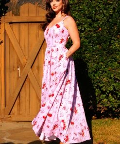 LBHM Amalie Ballerina Daytime Maxi Gown In Spring Persephone Crepe | Laura Byrnes & Hope Johnstun What's New, Pussycat?