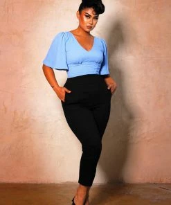 What's New, Pussycat? LB Cropped Trousers In Black Twill | Laura Byrnes Design