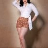 High Waisted Shorts In Gold Room Twill | Laura Byrnes Design What's New, Pussycat?