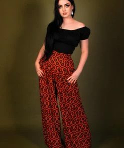 Dietrich Trousers In Hotel Hexagon Print 32" Inseam | Laura Byrnes Designs 8 Dietrich Trousers In Hotel Hexagon Print 32
