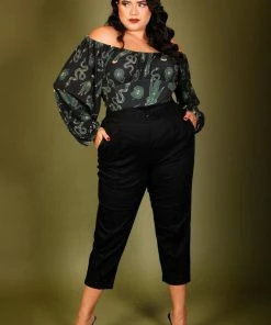 What's New, Pussycat? LB Cropped Trousers In Black Twill | Laura Byrnes Design