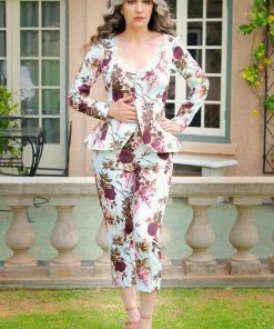 Laura Byrnes Design Shop All In-Stock Items By Size Final Sale - Mariette Peplum Jacket In Bella Roses Print Gabardine | Laura Byrnes 8 Laura Byrnes Design Shop All In-Stock Items By Size Final Sale - Mariette Peplum Jacket In Bella Roses Print Gabardine | Laura Byrnes