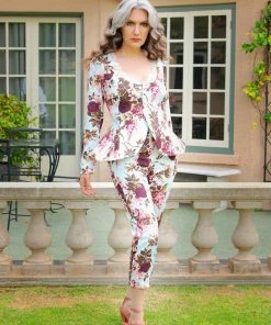 Laura Byrnes Design Final Sale - Mariette Peplum Jacket In Bella Roses Print Gabardine | Laura Byrnes