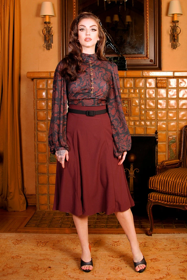 What's New, Pussycat? Viva 40s Tulip Skirt In Cabernet Crepe | Laura Byrnes Design 5 What's New, Pussycat? Viva 40s Tulip Skirt In Cabernet Crepe | Laura Byrnes Design