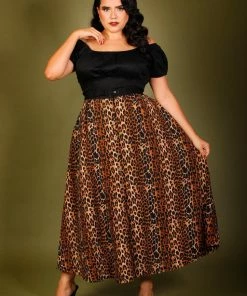 What's New, Pussycat? Selene Button Front Midi Skirt In Leopard Crepe | Laura Byrnes Design
