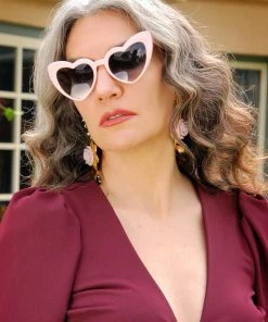 What's New, Pussycat? Final Sale - Du Barry Rose And Black Crystal Earrings Statement Earrings | The Tile Style