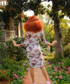 Laura Byrnes Design Monica Wiggle Dress In Bella Roses Stretch Jersey | Laura Byrnes California 19 Laura Byrnes Design Monica Wiggle Dress In Bella Roses Stretch Jersey | Laura Byrnes California