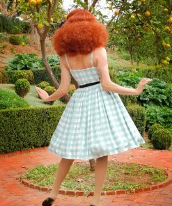 LBHM Final Sale - Jenny Dress In Sage Green Gingham Print Crepe | Laura Byrnes & Hope Morrison